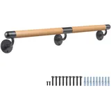 Dolibest Handlauf Holz, 200cm Handlauf Treppe Innen Holz Buche Runde Wandhandlaufe Geländer Treppengeländer 3.8cm Rutschfest Sicherheithaltegriff Barrierefreie für Jüngere/ältere