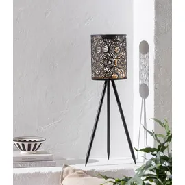 Dehner Solar-Laterne Metall Kunststoff Ø 18,5 cm Höhe 69 cm Dämmerungssensor schwarz