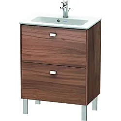 Duravit Brioso Waschtischunterbau BR440601079 620x389mm, Nussbaum Natur/Chrom, 2 Auszüge