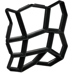 Relaxdays Gehwegform 2er Set, DIY Gestaltung von Gartenwegen, zum Selbstgießen, HxBxT: 4x42x42 cm, Kunststoff, schwarz