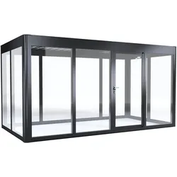 SunElements Design Gewächshaus SunGarden Energy mit Photovoltaikdach 4.2 anthrazit-metallic, Wände: 6mm Acrylglas klar, Dach: Doppelglasmodule 40 % Transparenz