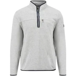 Troyer FYNCH-HATTON, Herren, Gr. XXXL, grau (light grau), Obermaterial: 65% Polyester, 35% Baumwolle, casual, regular fit, Langarm, Pullover, mit praktischer Reißverschluss-Brusttasche
