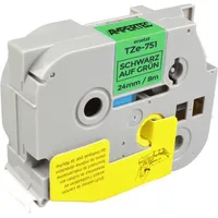 Ampertec P-Touch Band kompatibel zu TZe-751 schwarz auf grün