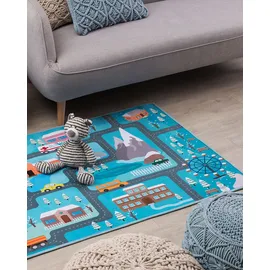 Beliani Kinderteppich Blau 80 x 150 cm