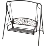 Outsunny Gartenschaukel Schwarz 2-Sitzer