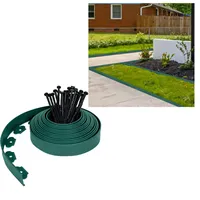 HENGMEI Rasenkante Kunststoff 20m Flexible Beetumrandung Wurzelsperre System Beeteinfassung blumenbeet Umrandung mit 60 Befestigungsnägeln, Grün