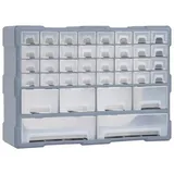 vidaXL Multi-Schubladen-Organizer 52 x 16 x 37,5 cm 40-tlg. grau