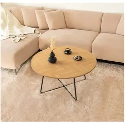 Couchtisch Rund NOVARA - Farbauswahl Fishbone Oak