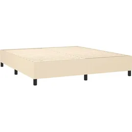 vidaXL Boxspringbett mit Matratze Creme 180x200 cm Stoff