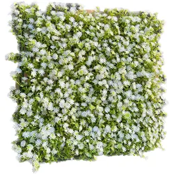 GeckoWall "KIEL" | Premium Blüten weiß Pflanzenwand  | Gastronomie Blumenwand Wandverkleidung | weiße Kunstpflanzen Wandmontage |Wandpaneele künstlich