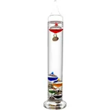 Galileo Thermometer Glasröhre 22 cm, für drinnen oder draußen, analog, schwimmende Kugeln Farben