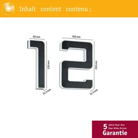 Paulmann Bundle Solar LED Hausnummernleuchte Nummer 12 - Schwarz