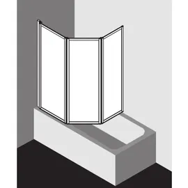 Kermi Vario 2000 Faltwand 3-flügelig auf Badewanne V2 FW3 0500x 1400 BV: 1401-1417 SIMG Kerolan Perl