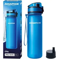Aquaphor City Filterflasche 500ml Blau I Flasche mit Wasserfilter
