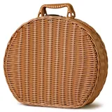YLSZHYR Runde Rattan-Aufbewahrung, Geschenkverpackung, Begleitung, Vintage-Stil, Gewebt, Rattan-Imitation, Koffer, Aufbewahrungsbehälter mit Deckel, Werkzeughalter, Tasche für Gartenarbeit,(l)