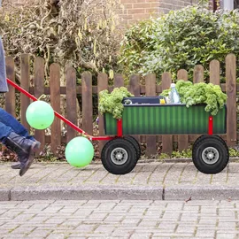 Relaxdays 2er Set Sackkarrenrad 3.00-4, luftbereift, bis 80 kg, Kunststofffelge, 260x85 mm, schwarz-rot