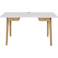 Woodman Schreibtisch »Peer«, im skandinavian Design, Tischbeine aus massiver Eiche, weiß