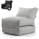 mokebo Sitzsack Der Summerdream (mit Schutzhülle), Bean Bag Outdoor, Sitzsack für deinen Balkon, Gartenliege in Lichtgrau grau