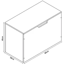 [en.casa] Spielzeugkiste Oleiros 40 x 60 x 30 cm 1-tlg. Weiß/Lila/Rosa