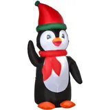 Homcom Aufblasbarer Weihnachts-Pinguin 1,6 m mit Lichtern