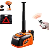 Vevor elektrischer Wagenheber verstellbarer tragbarer Scherenwagenheber mit hoher Tragkraft (5 t), Reifenwechselersatz mit Schlagschrauber LED-Licht & Fernbedienung, für Limousine SUV Lkw