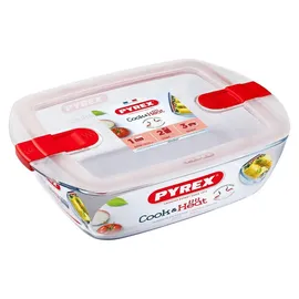 Pyrex rechteckig Glas Frischhaltedose mit Deckel transparent 23 x 15 x 6 cm 1,1 l
