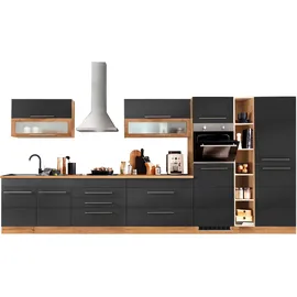 kochstation Küchenzeile KS-Wien 430 cm schwarz