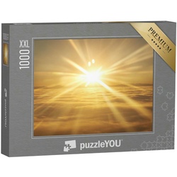 puzzleYOU Puzzle Puzzle 1000 Teile XXL „Sonnenuntergang über den Wolken“, 1000 Puzzleteile, puzzleYOU-Kollektionen Sonne