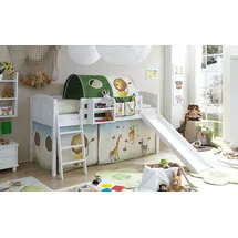 TICAA Rutschbett Ekki Country 90 x 200 cm Kiefer massiv weiß safari