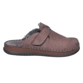 ROHDE Herren Pantoffel Hausschuh Leder Warmfutter Alassio 6790, Größe:47 EU, Farbe:Braun