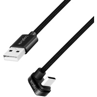 Logilink USB 2.0 USB-C® Stecker, USB-A Stecker (gerade), Farbe: Schwarz