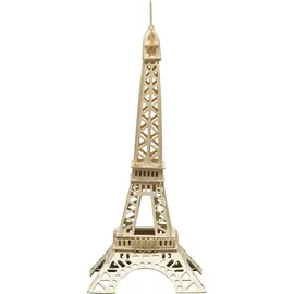 Pebaro 881 Holzbausatz Eiffelturm, 3D Puzzle Bauwerk Paris, Modellbausatz, Basteln mit Holz, Holzpuzzle, Bastelset, vorgestanzte Holzplatte, ausbrechen, zusammenstecken, fertig, Geschenkidee, Mittel