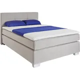 Jockenhöfer Boxspringbett "Evita", beige (braun, beige 142, 08), B:147cm L:211cm, Topper: 100% Polyurethan, Bezug (100% Polyester) abnehmbar und waschbar bis 60o C;Bettgestell und seitliche Einfassung der Matratzen: Strukturstoff (57, 7% Polypropylen, 42, 3%
