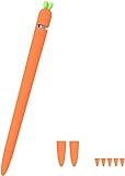 Love Mei Silikonhülle für Apple Pencil Silikonhülle für 1. Generation Halter Schutzhülle für iPad Cute Carrot Zubehör Soft Grip Pouch mit Bleistiftspitze Cover / 1. Orange