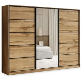 masseno Schwebetürenschrank PINA 235 x 205 x 58 cm Braun