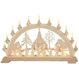 KWO 62003 Schwibbogen Seiffner Kirche mit Kurrende, 65 x 40 cm
