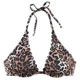 LASCANA Bügel-Bikini-Top Damen braun-bedruckt Gr.40 Cup E