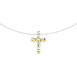Smart Jewel Collier Anhänger Kreuz, Silber 925 Ketten   Gold 