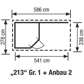 Weka Fides 1 2,80 x 2,80 m anthrazit
