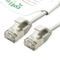 ROLINE GREEN U/FTP Patchkabel Cat.6A (Class EA), LSOH, slim, grau, 1 m