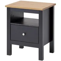 Hagge home Nachttisch Schiefer, Hellbraun, Holz, 45x55x37 cm Schlafzimmer,