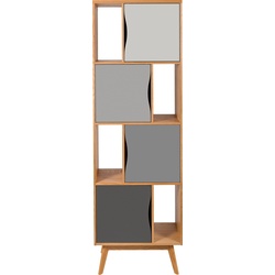 Bücherregal WOODMAN „Avon“ Regale grau (eiche, grau) Bücherregale Höhe 191 cm, Holzfurnier aus Eiche, schlichtes skandinavisches Design