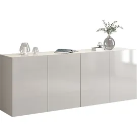 INOSIGN Sideboard INOSIGN "Egypt, Kommode, Schrank, Kredenz, grifflos", weiß, B:180cm H:70cm, FSC-zertifizierter Holzwerkstoff, Sideboards, Sideboard, 4 Türen, Fronten Hochglanz lackiert, Breite 180