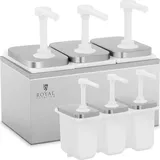Royal Catering Saucenspender 3 Pumpen 3 x 2 L - Silber