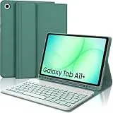 IVEOPPE Tastatur für Samsung Galaxy Tab A11 Plus 11", Hülle mit Tastatur für Teblet Samsung A11 +, Magnetisch Bluetooth Beleuchtung Keyboard Galaxy Tab A9+/A11+ 11 Zoll SM-X230/X236B, Dunkelgrün