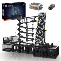 Mould King 26012 Technik Great Ball Contraption Baukasten, Logarithmic Ball Calculator Baustein (2066 Teile), STEM Murmelbahn Klemmblock, Motorisierte Murmelbahn Balltransportmodell für Kinder