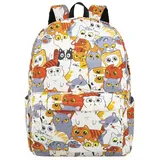 Rucksack mit Laptopfach Rucksäcke Middle High School Student Büchertaschen Reisen Wandern Wasserdicht Büchertasche Rucksack, Katzendesign, Large, Traditionelle Rucksäcke - L