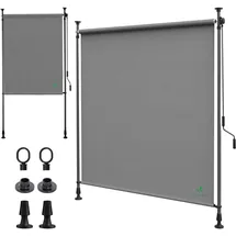 VOUNOT Klemmmarkise 120 x 310 cm grau