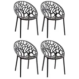 CLP Hope Stapelstuhl 59 x 60 x 80 cm schwarz 4 St.