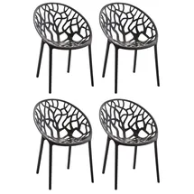 CLP Hope Stapelstuhl 59 x 60 x 80 cm schwarz 4 St.